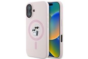 Mobiel - Covers & Cases - Karl Lagerfeld Silicone Karl&Choupette Heads Ring MagSafe Case for iPhone 16 Plus - Pink - 3666339318772