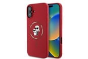 Mobiel - Covers & Cases - Karl Lagerfeld Silicone Karl&Choupette Heads Ring MagSafe Case for iPhone 16 Plus - Red - 3666339318697