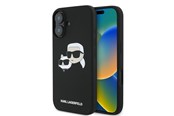Mobiel - Covers & Cases - Karl Lagerfeld Silicone Case Nauble Heads Print MagSafe for iPhone 16 Plus - Black - 3666339319533
