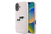 Mobiel - Covers & Cases - Karl Lagerfeld Silicone Nauble Heads Print MagSafe Case for iPhone 16 Plus - Pink - 3666339319571