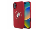 Mobiel - Covers & Cases - Karl Lagerfeld Silicone Karl&Choupette Heads Ring MagSafe iPhone 16 Case - Red - 3666339318680