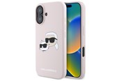 Mobiel - Covers & Cases - Karl Lagerfeld Silicone Nauble Heads Print MagSafe Case for iPhone 16 - Pink - 3666339319564