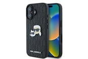 Mobiel - Covers & Cases - Karl Lagerfeld Monogram Karl & Choupette Head Pin iPhone 16 Case - Black - 3666339329365