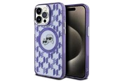 Mobiel - Covers & Cases - Karl Lagerfeld IML Monogram Karl & Choupette Head MagSafe iPhone 15 Pro Case - Purple - 3666339285180