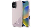 Mobiel - Covers & Cases - Karl Lagerfeld Silicone Shadow Metal Initial MagSafe iPhone 16 Case - Pink - 3666339317966