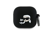 Mobiel - Overige accessoires - Karl Lagerfeld Silicone Karl&Chaupette Head 3D Case for AirPods 4 - Black - 3666339398095