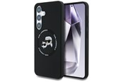Mobiel - Covers & Cases - Karl Lagerfeld Silicone Double Heads And Circle MagSafe Samsung Galaxy S25 case black - 3666339450151