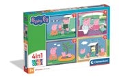 Puzzels - Clementoni Puslespil 4-i-1 Peppa Pig Vloer - 21751