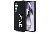 Mobiel - Covers & Cases - Karl Lagerfeld Silicone Metal Signature Logo Samsung Galaxy S25 black - 3666339450076