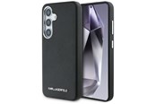 Mobiel - Covers & Cases - Karl Lagerfeld Saffiano Full Wrapped Elongated Metal Logo MagSafe Case for Samsung Galaxy S25+ - Black - 3666339450243