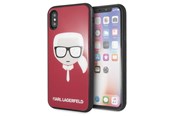 Mobiel - Covers & Cases - Karl Lagerfeld Iconic Glitter Karl`s Head iPhone X / Xs Case - Red - 3700740444818