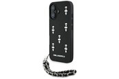 Mobiel - Covers & Cases - Karl Lagerfeld Saffiano Crystals w/Chain iPhone 16 Case - Black - 3666339357726