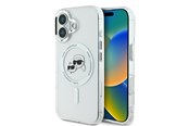 Mobiel - Covers & Cases - Karl Lagerfeld IML Metal Karl&Choupette Head MagSafe Case for iPhone 16 - White - 3666339318123