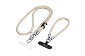 Mobiel - Overige accessoires - Tech-Protect C10S Crossbody Phone Lanyard (114 cm) + Wrist Lanyard (31 cm) - Beige-Titanium - 5906302324361