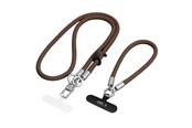 Mobiel - Overige accessoires - Tech-Protect C10S Crossbody Phone Lanyard (114 cm) + Wrist Lanyard (31 cm) - Brown-Titanium - 5906302324378