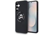 Mobiel - Covers & Cases - Karl Lagerfeld Silicone Karl & Choupette Heads MagSafe Case for Samsung Galaxy S25 FE - Black - 3666339572174