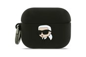 Mobiel - Covers & Cases - Karl Lagerfeld Silicone Karl Head 3D Case for AirPods Pro 3 - Black - 3666339574666