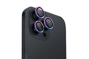 Mobiel - Beschermend glas - UNIQ Optix Aluminum Camera Lens Protector Tempered Glass Camera Protector Phone Camera With Applicator For iPhone 16 Pro / 16 Pro Max - Iridescent - 8886463690383