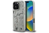 Mobiel - Covers & Cases - Karl Lagerfeld Grained Pattern & Logo MagSafe Case for iPhone 16 Pro - Gray - 3666339463502