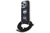 Mobiel - Covers & Cases - Karl Lagerfeld IML Crossbody Karl&Choupette Head Case for iPhone 16 Pro - Black - 3666339461881