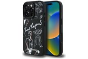 Mobiel - Covers & Cases - Karl Lagerfeld Grained Pattern & Logo MagSafe Case for iPhone 16 Pro Max - Black - 3666339463335