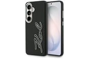 Mobiel - Covers & Cases - Karl Lagerfeld Grained Signature Metal Resin Logo Case for Samsung Galaxy S26 - Black - 3666339612375