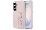 Mobiel - Covers & Cases - Karl Lagerfeld Grained Signature Metal Resin Logo Case for Samsung Galaxy S26 - Pink - 3666339612405