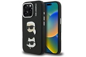 Mobiel - Covers & Cases - Karl Lagerfeld FW Grained Karl & Choupette Heads Pins Case for iPhone 16 Pro Max - Black - 3666339455231