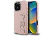 Mobiel - Covers & Cases - Karl Lagerfeld FW Grained Signature Logo iPhone 16 Pro Max Case - Pink - 3666339457754