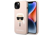 Mobiel - Covers & Cases - Karl Lagerfeld Silicone Karl's Head MagSafe Case for iPhone 14 Plus - Light Pink - 3666339078041