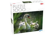 Puzzels - Tactic 1000 pcs puzzle: Swan on Lake with Babies - 59218