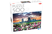 Puzzels - Tactic 500 pcs puzzle: Old Mills and Tulips - 56652