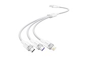 USB-kabel - Vention USB 2.0 A naar 3-in-1 6A-kabel CTRWG 1.5M (wit) - CTRWG