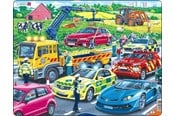 Puzzels - Larsen Puzzles Rescue Vehicles on highway - LA-PG3