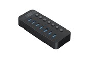 USB hub - ORICO CT2U3-7AB 7x USB-A 3.0 Hub with Switches - Black USB hub - 7 - USB 3.0 - Zwart - CT2U3-7AB-EU-BK-BP-HU