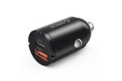 Mobiel - Adapters & Opladers - ORICO MiniRing 30W USB-A + USB-C Car Charger - Black - MR-30-1A1C-BK-EP-HU