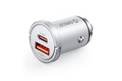 Mobiel - Adapters & Opladers - ORICO MiniRing Pro 45W USB-A + USB-C Car Charger - Silver - MR-45-1A1C-SV-EP-HU