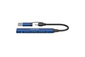 USB hub - Canyon DS-02 4-in-1 USB-A/C hub, Blauw USB hub - 4 - USB 3.0 - Blauw - CNS-TDS02BL