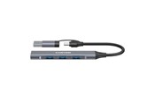 USB hub - Canyon DS-02 4-in-1 USB-A/C hub, Grijs USB hub - 4 - USB 3.0 - Grijs - CNS-TDS02G