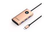 USB hub - ORICO PW11 6in1 USB-C Docking Station 3x USB-A 3.0 1x USB-C PD 100W 1x HDMI 4K 30Hz 1x RJ45 2.5G Ethernet - Rose Gold USB hub - 6 - USB 3.0 - PW11-6P25R-RG-EP