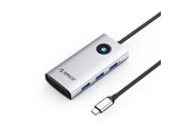 USB hub - ORICO PW11 6in1 USB-C Docking Station 3x USB-A 3.0 1x USB-C PD 100W 1x HDMI 4K 30Hz 1x RJ45 2.5G Ethernet - Silver USB hub - 6 - USB 3.0 - Zilver - PW11-6P25R-SV-EP