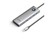USB hub - ORICO PW11 9in1 USB-C Docking Station 2x USB-A 3.0 1x USB-C 3.0 1x USB-C PD 100 1x HDMI 4K 60Hz 1x microSD/SD 1x RJ45 2.5G Ethernet 1x Audio 3.5 mm - Gray USB hub - 9 - USB 3.0 - Grijs - PW11-9P25R-GY-BP