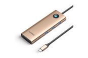 USB hub - ORICO PW11 9in1 USB-C Docking Station 3x USB-A 3.0 1x USB-C PD 100 1x HDMI 4K 60Hz 1x VGA 1080P 60Hz 1x microSD/SD 1x RJ45 Gigabit Ethernet - Rose Gold USB hub - 9 - USB 3.0 - PW11-9P-RG-EP