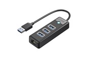 USB hub - ORICO PW3UR25-U3 USB Hub 4-Port 3x USB-A 3.0 1x RJ45 2.5G Ethernet 1.8m - Black USB hub - 4 - USB 3.0 - Zwart - PW3UR25-U3-18-BK-EP