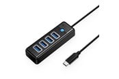 USB hub - ORICO PW4U-C3 USB Hub 4-port USB-A 3.0 1m - black USB hub - 4 - USB 3.0 - Zwart - PW4U-C3-10-BK-EP