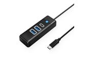 USB hub - ORICO PWC2U-C3 3-port USB hub 2x USB-A 3.0 1x USB-C 3.0 1 m - black USB hub - USB 3.0 - Zwart - PWC2U-C3-10-BK-EP