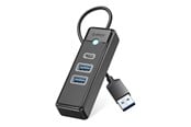 USB hub - ORICO PWC2U-U3 3-port USB hub 2x USB-A 3.0 1x USB-C 3.0 0.5 m - black USB hub - USB 3.0 - Zwart - PWC2U-U3-05-BK-EP
