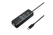 USB hub - ORICO PWCUR-C3 3-port USB hub 1x USB-A 3.0 1x USB-C 3.0 1x RJ45 Gigabit Ethernet 0.15 m - black USB hub - USB 3.0 - Zwart - PWCUR-C3-015-BK-EP
