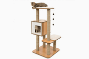 Katten - Catit Vesper Kradsetræ V-High Base Valnød 56 x 56 x 121 - 022517520451