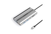 USB hub - ORICO XDR 12in1 USB-C Docking Station USB-A USB-C 2x HDMI 4K 60Hz DisplayPort 4K 60Hz RJ45 Gigabit PD 100W SD and microSD Card Reader - Silver USB hub - 12 - USB 3.1 - Grijs - XDR-X33-SV-BP